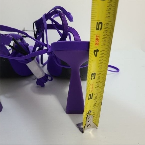NWT ZARA LACE UP HIGH-HEEL SHOES LILAC 3209/010/081 - Picture 7 of 9